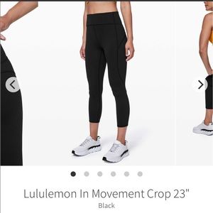 NWOT Lululemon 🍋 Black In Movement 23” Leggings Unworn!